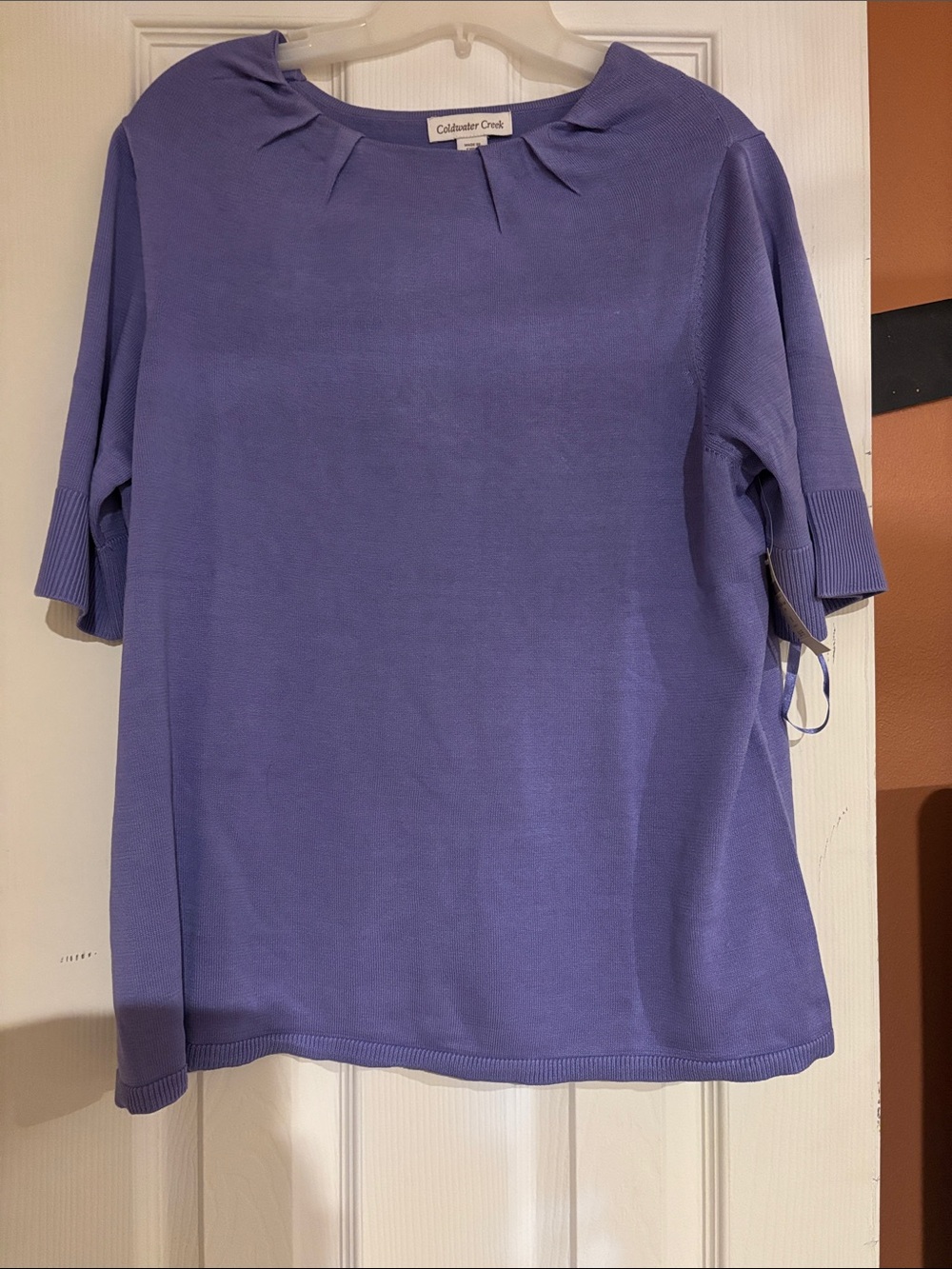 Coldwater Creek Lavender Short-Sleeve Knit Top